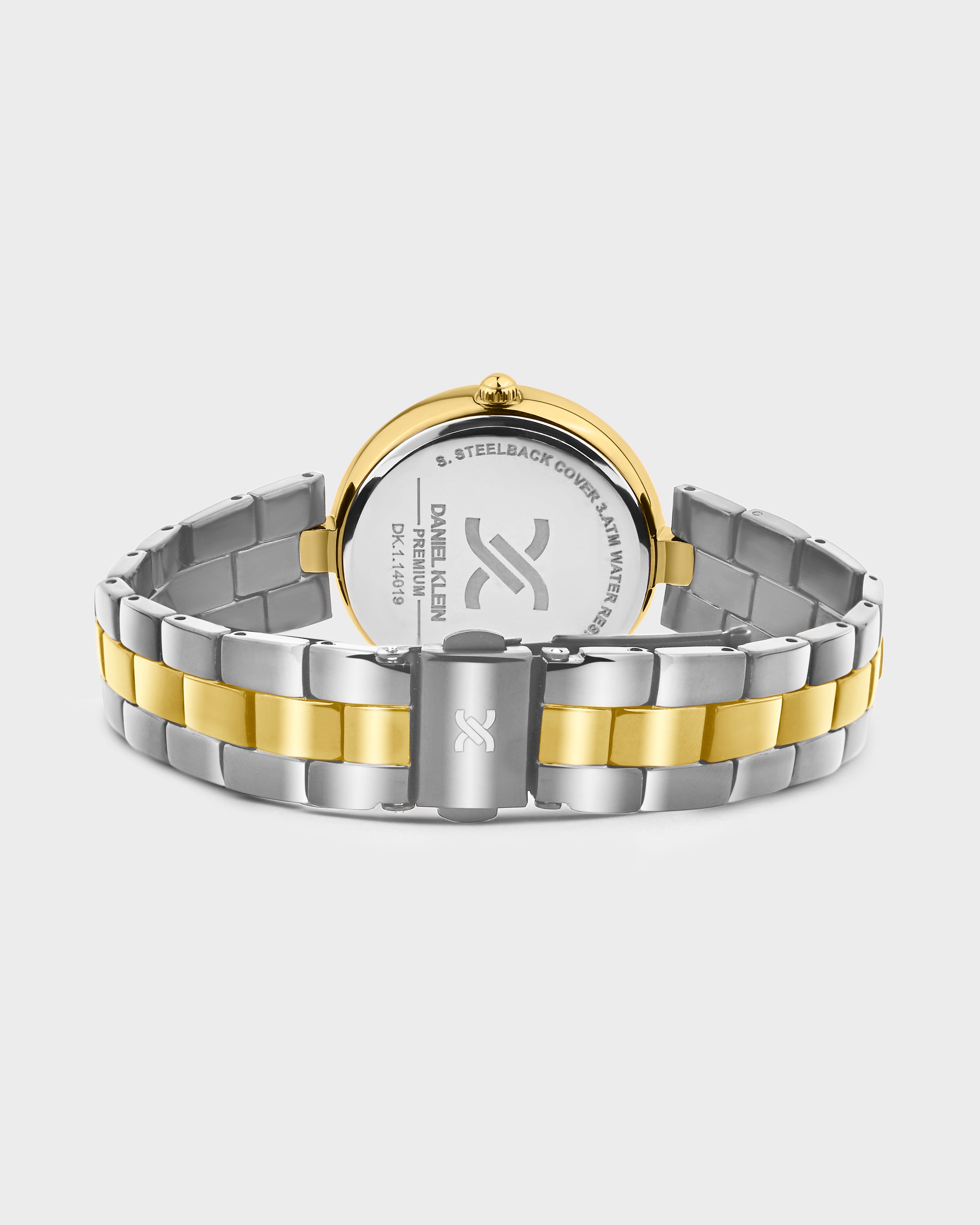Gold and Silver Strap with Gold Stone Studded Women Premium Watch