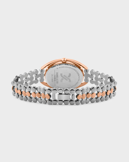 Silver and Rose Gold Strap Women Premium Watch