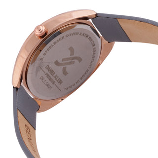 Grey Soft Leather Band with Rose Gold Case Women Premium Watch