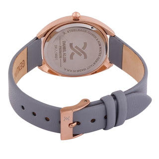 Grey Soft Leather Band with Rose Gold Case Women Premium Watch