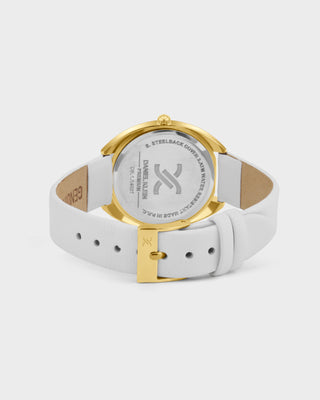 Ivory White Soft Leather Band with Gold Case Women Premium Watch