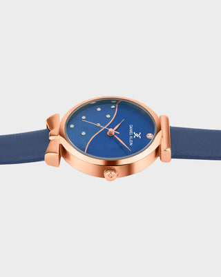 Navy Blue Minimal Strap with Bow Shape Lug Women Premium Watch