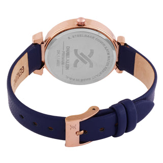 Navy Blue Minimal Strap with Bow Shape Lug Women Premium Watch