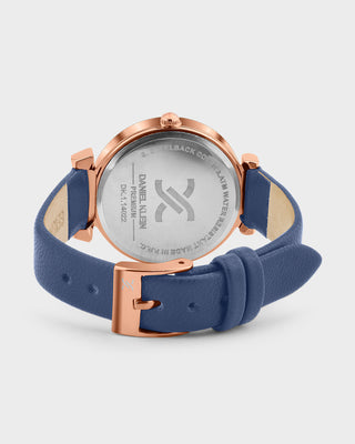 Navy Blue Minimal Strap with Bow Shape Lug Women Premium Watch