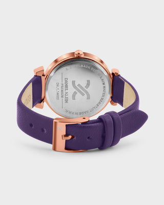 Purple Minimal Strap with Bow Shape Lug Women Premium Watch