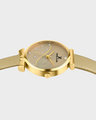 Beige Strap with Bow Shape Lug Women Premium Watch