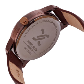 Brown Leather Strap Day Dated Men Watch