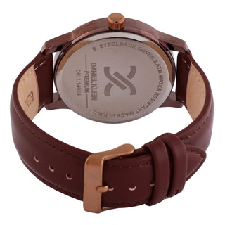 Brown Leather Strap Day Dated Men Watch