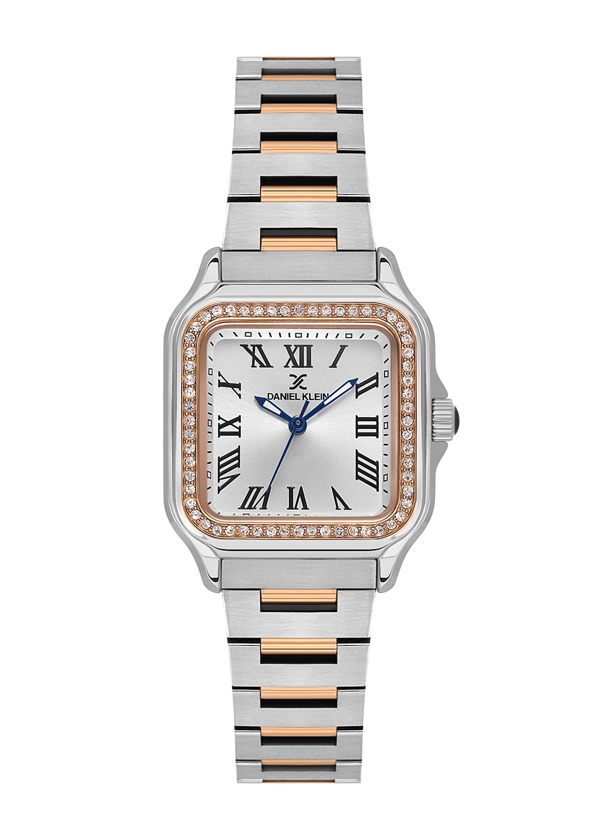 Daniel klein Premium Lady Rose Gold &amp; Silver Sunray Dial Stainless Steel Watch DK.1.14040-5