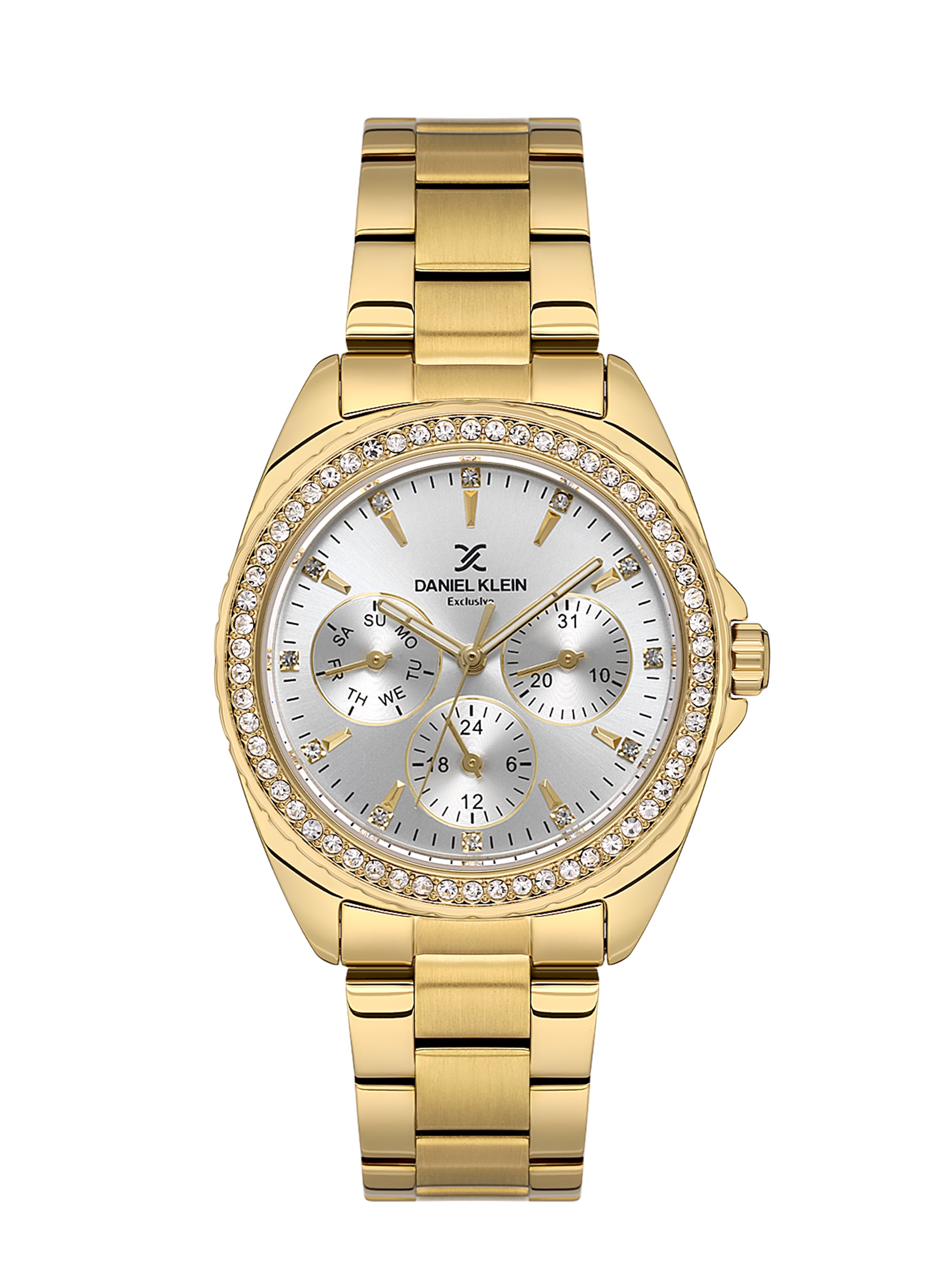 Daniel klein IPG Silver Sunray Dial Watch for Women DK.1.14053-3