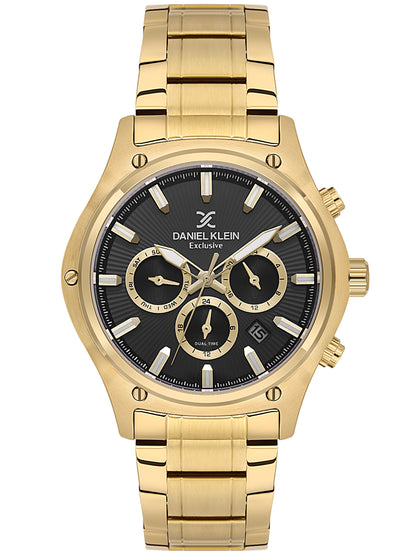 Daniel Klein Men’s Gun Black Dial Stainless Steel Watch DK.1.14057-4