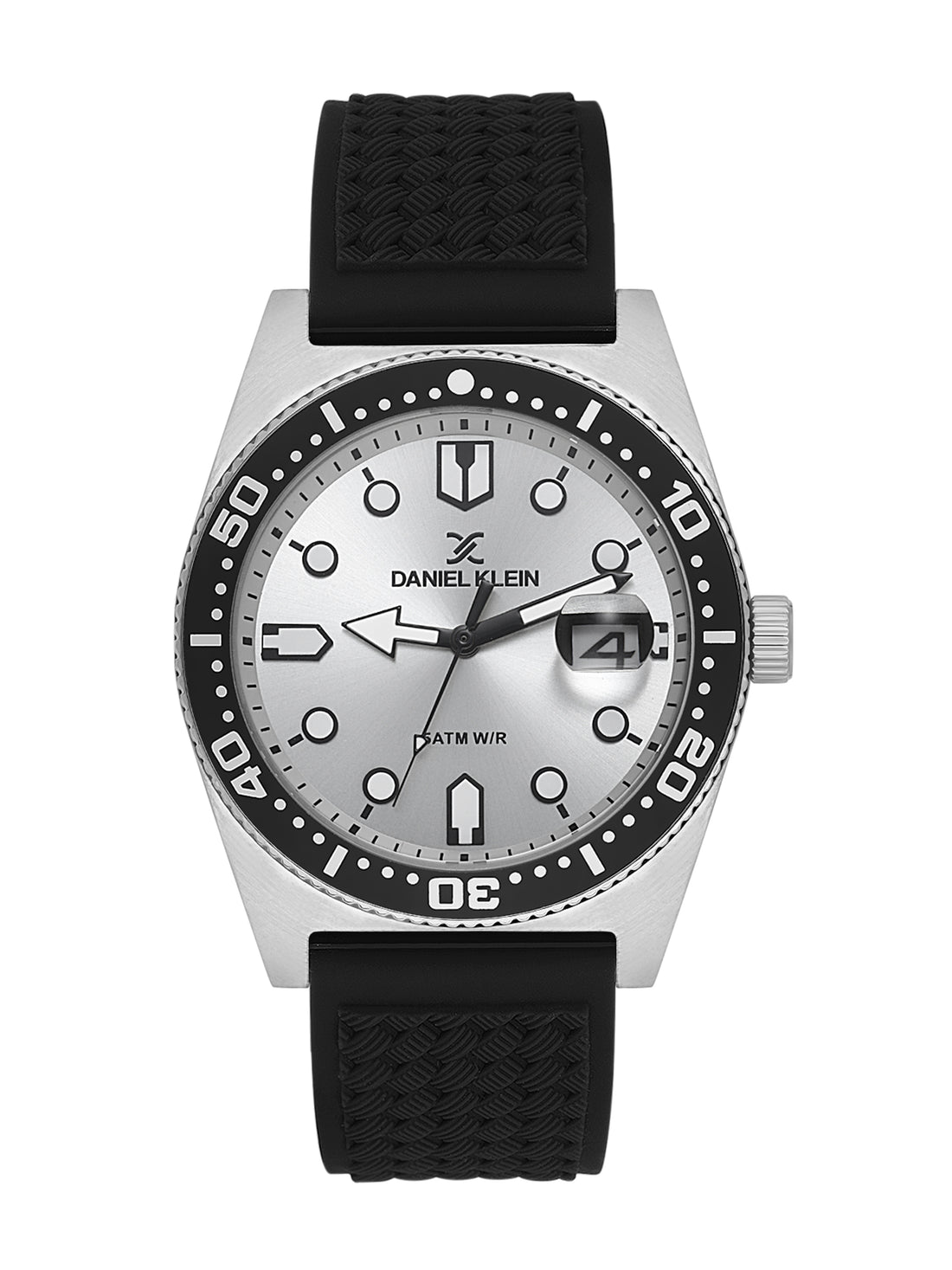 Daniel klein IPS Cool Grey Sunray Dial Silicone Strap Watch for Men DK.1.14058-1