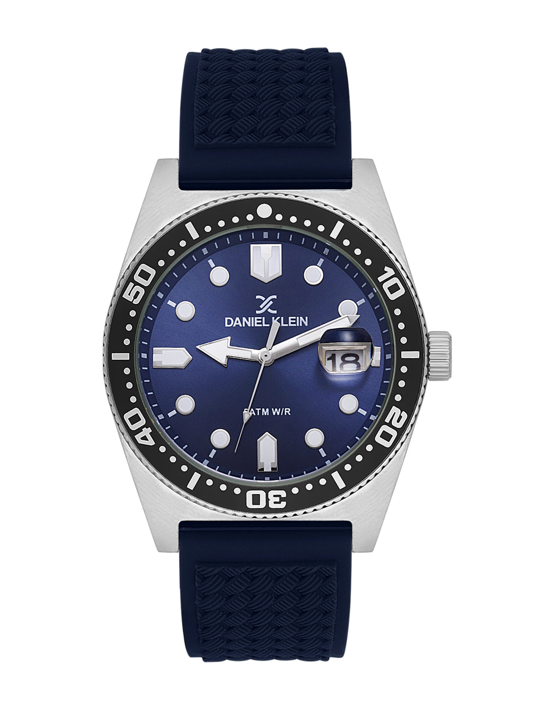 Daniel Klein Blue Dial Analog Watch for Men – Silicone Strap, Water Resistant DK.1.14058-3
