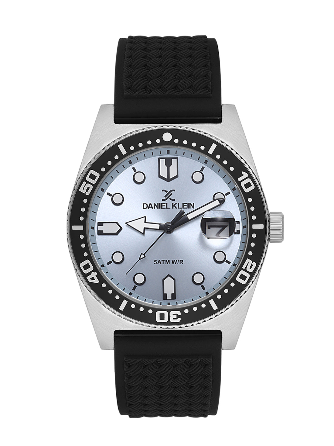 Daniel Klein Blue Dial Analog Watch for Men – Black Silicone Strap, Water Resistant DK.1.14058-5