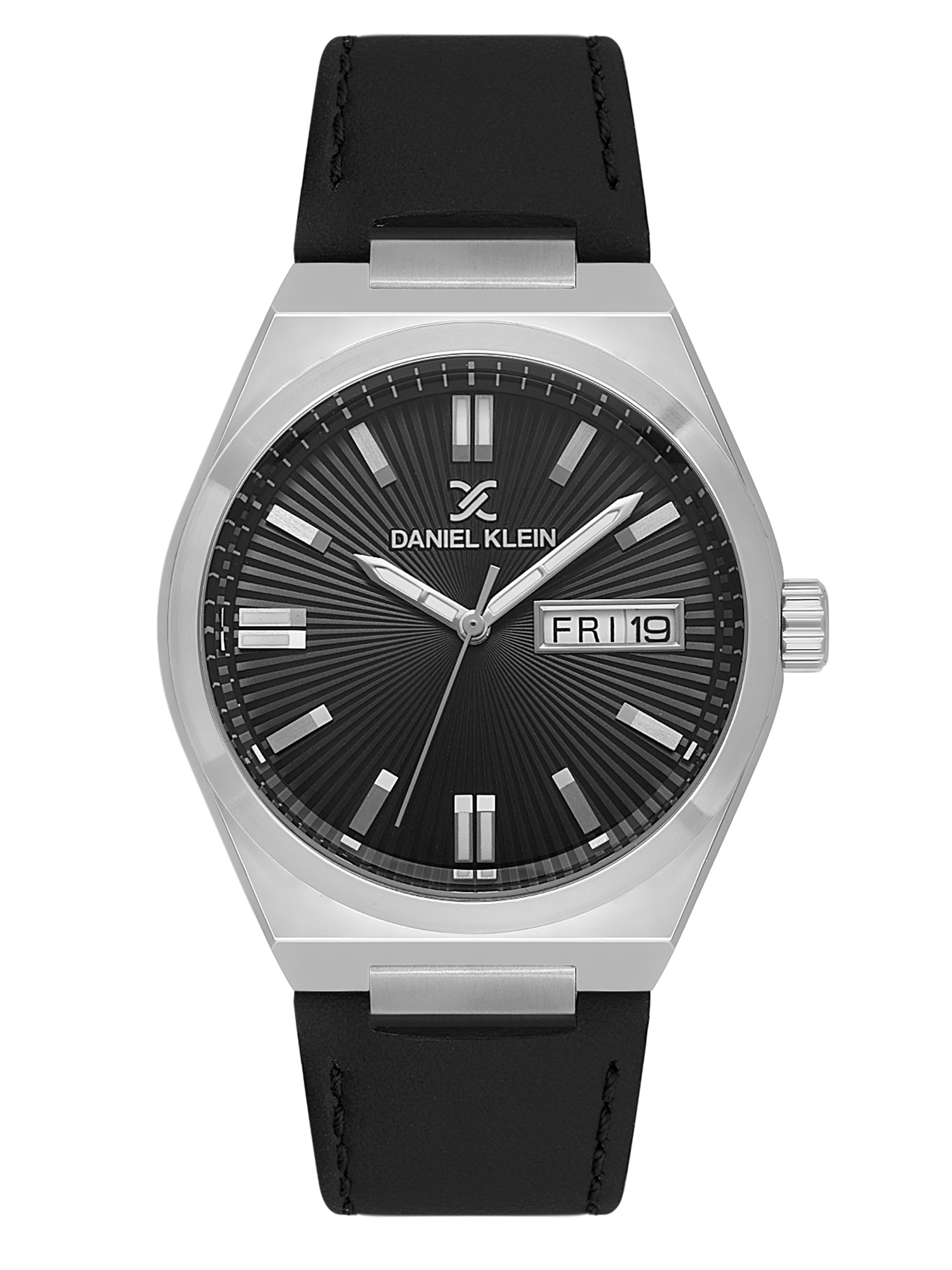 Daniel klein IPS Black Emboss Dial Leather Watch for Men DK.1.14059-1