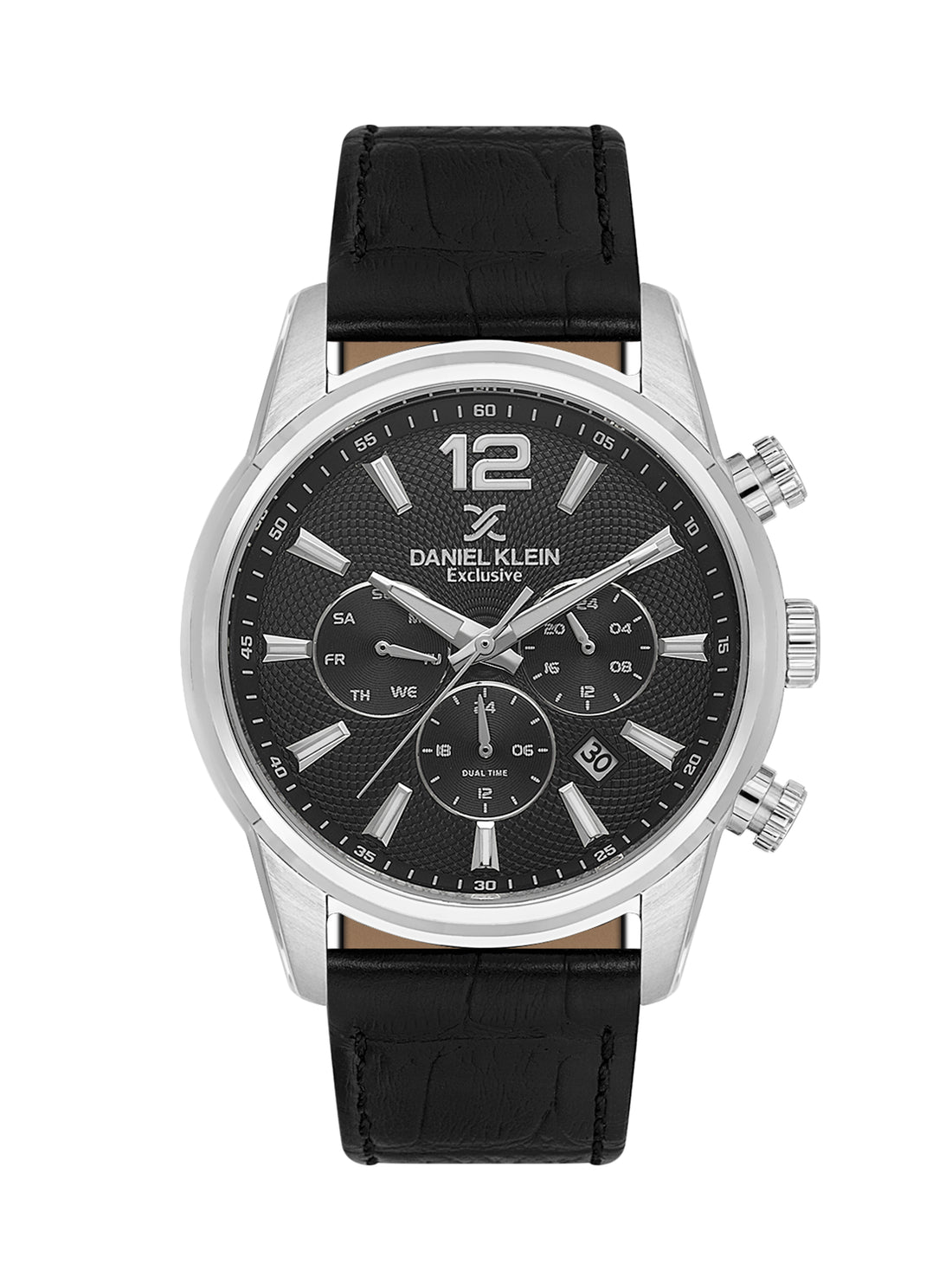 Daniel Klein Men’s Black Dial Black Leather Watch DK.1.14063-1