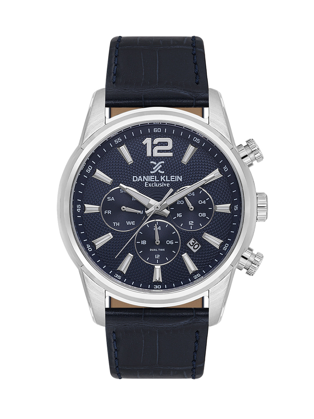 Daniel Klein Men’s Dark Blue Dial Leather Watch DK.1.14063-2