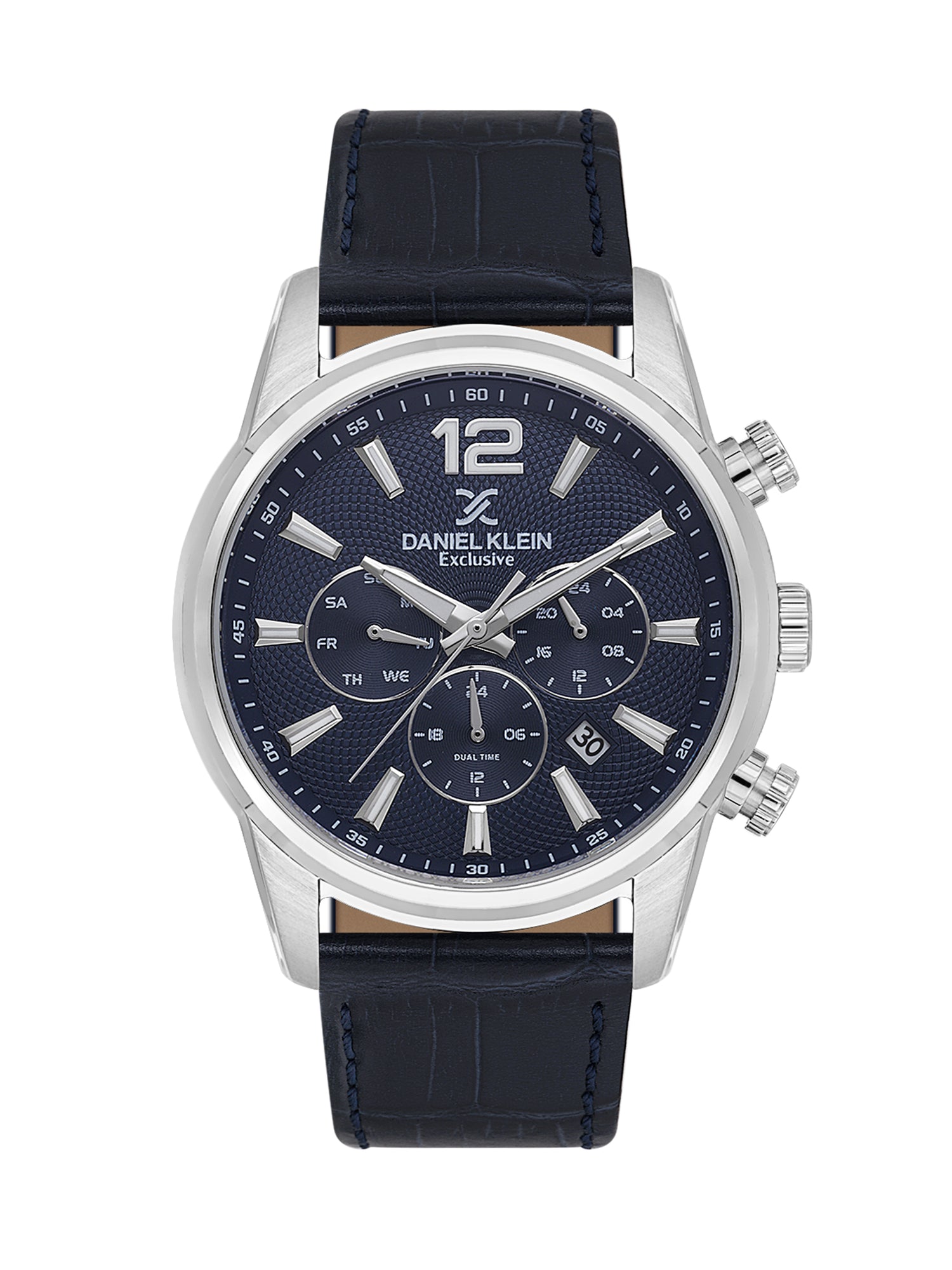 Daniel Klein Men’s Dark Blue Dial Leather Watch DK.1.14063-2