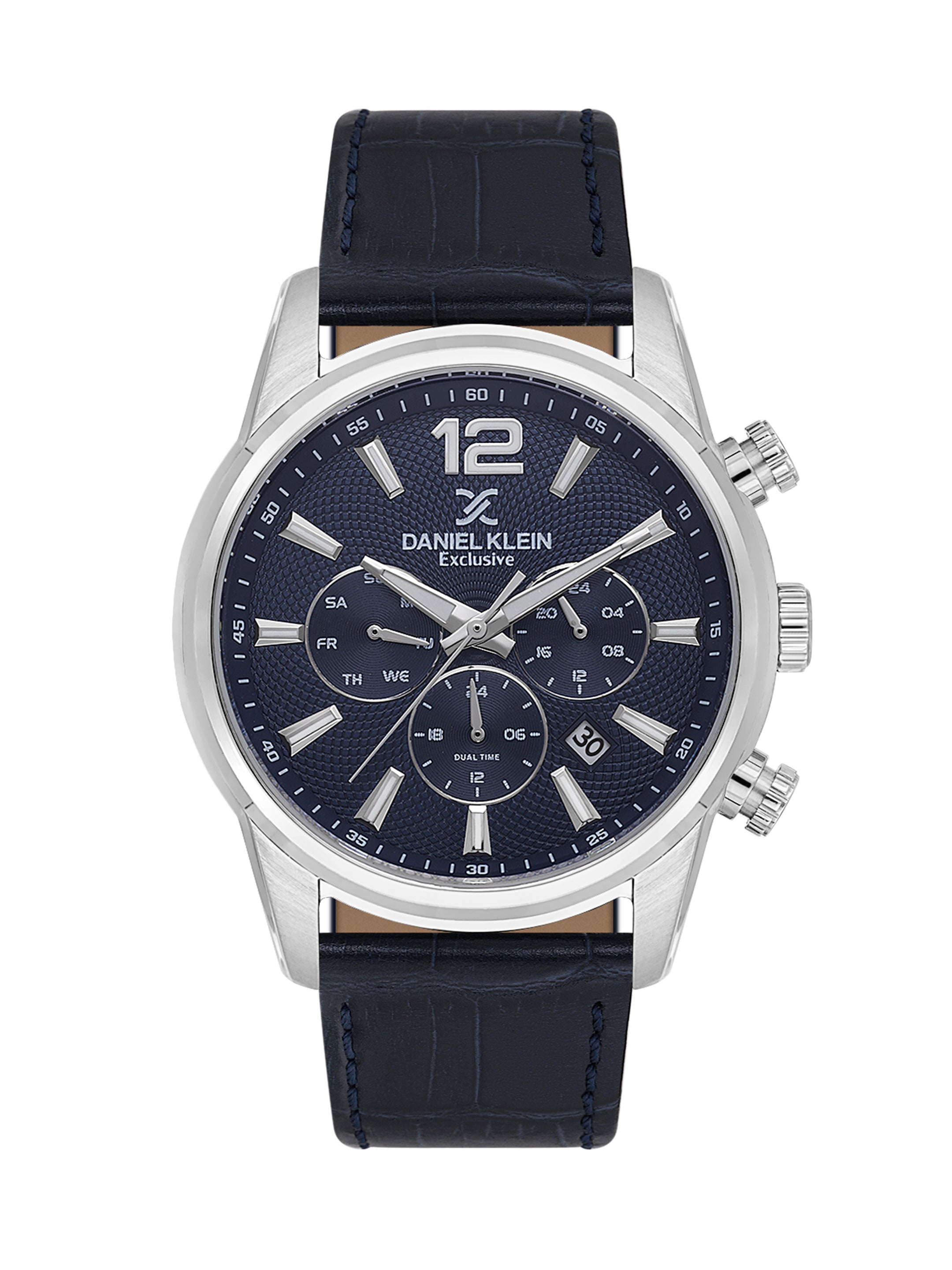 Daniel Klein Men’s Dark Blue Dial Leather Watch DK.1.14063-2