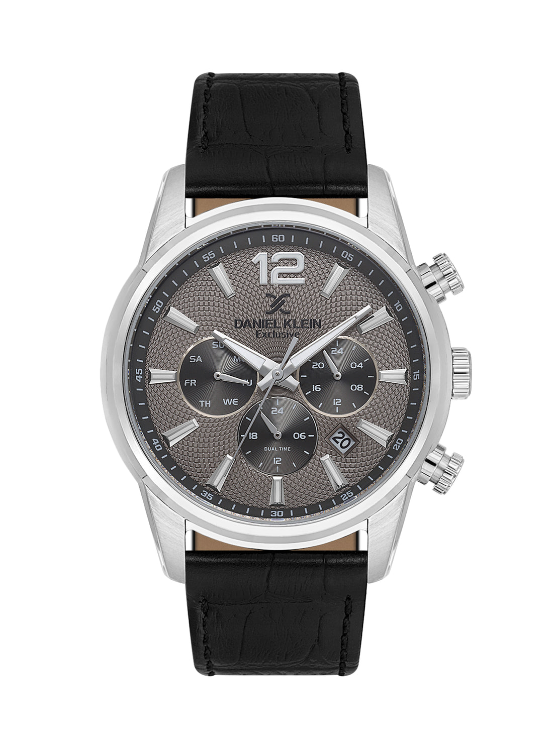 Daniel Klein Men’s Warm Grey Dial Black Leather Watch DK.1.14063-3