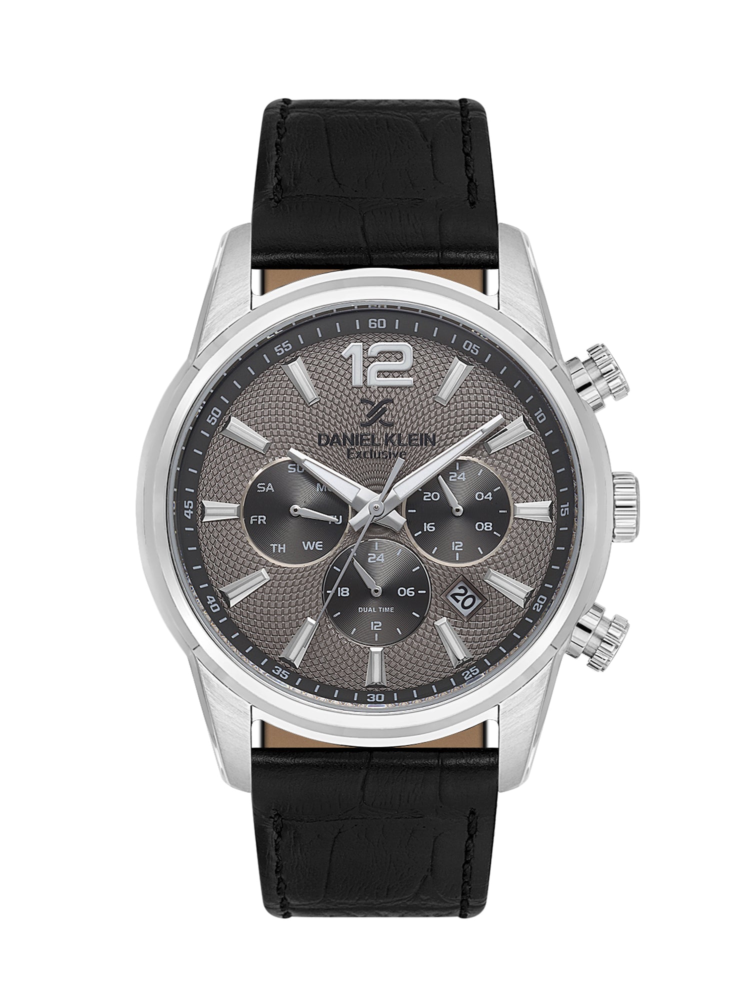 Daniel Klein Men’s Warm Grey Dial Black Leather Watch DK.1.14063-3