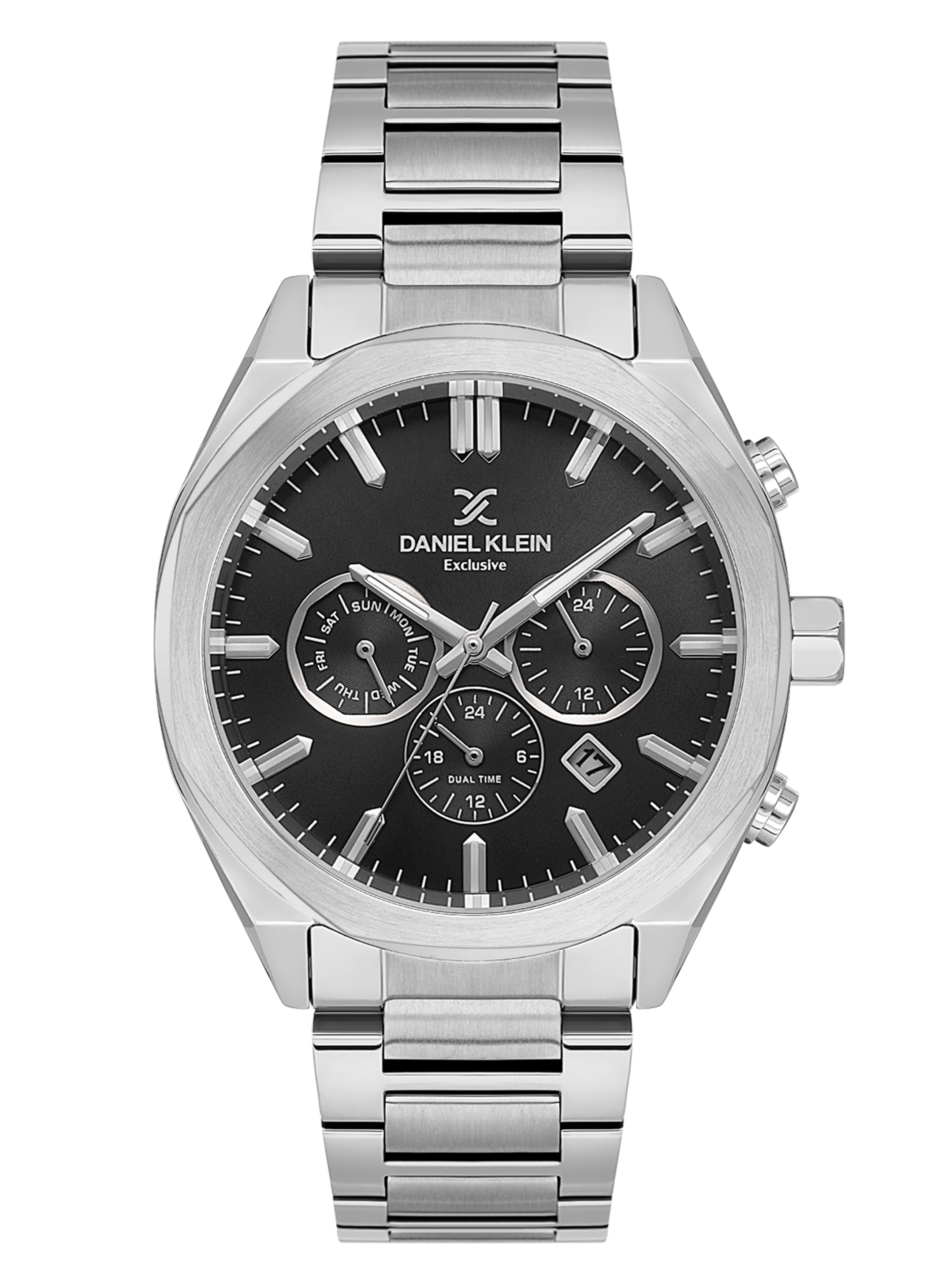 Daniel Klein Men’s Gun Black Dial Stainless Steel Watch DK.1.14064-1