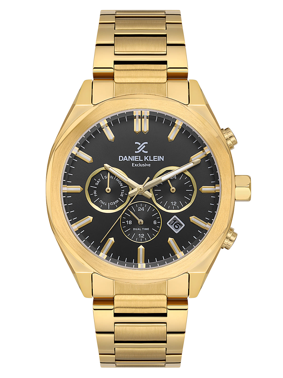 Daniel Klein Men’s Gun Black Dial Stainless Steel Watch DK.1.14064-5