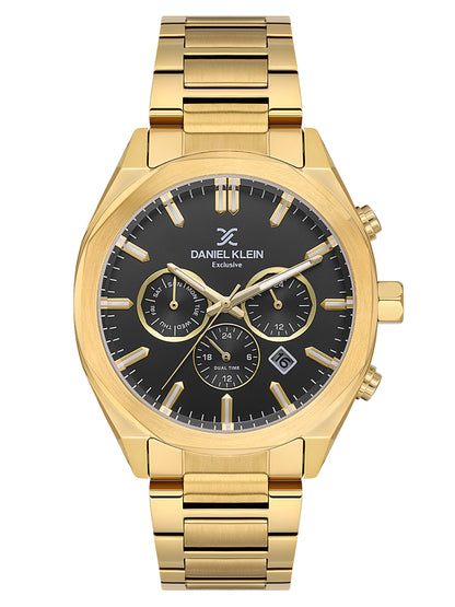 Daniel Klein Men’s Gun Black Dial Stainless Steel Watch DK.1.14064-5