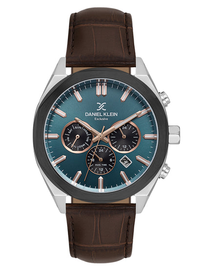Daniel Klein Men’s Green Dial Dark Brown Leather Watch DK.1.14065-4