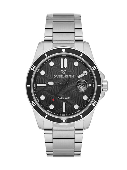 Daniel Klein Black to Gun Dial Analog Watch for Men – Stainless Steel Strap, Water Resistant DK.1.14066-1