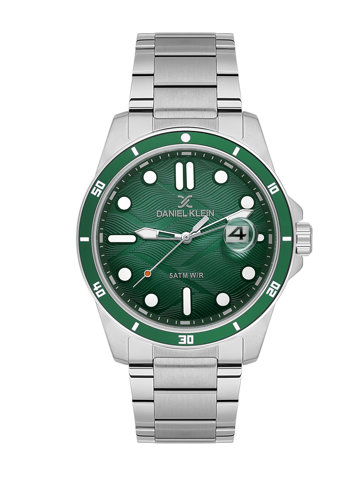 Daniel Klein Black to Green Dial Analog Watch for Men – Stainless Steel Strap, Water Resistant DK.1.14066-3