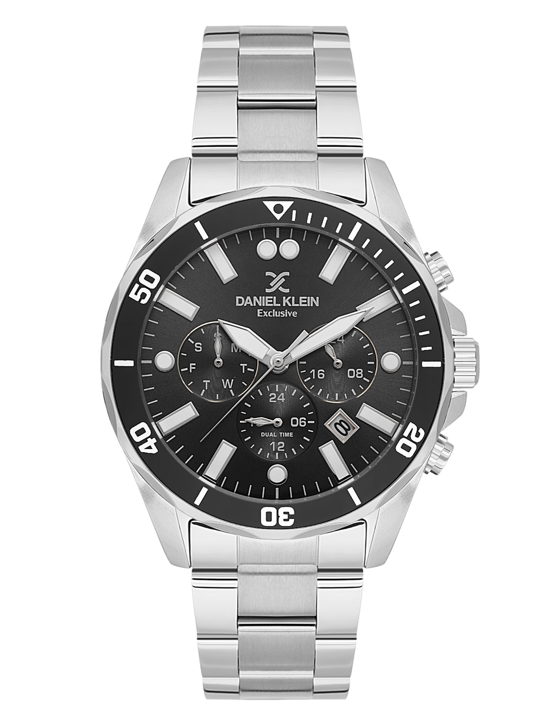 Daniel Klein Men’s Gun Black Dial Stainless Steel Watch DK.1.14067-1