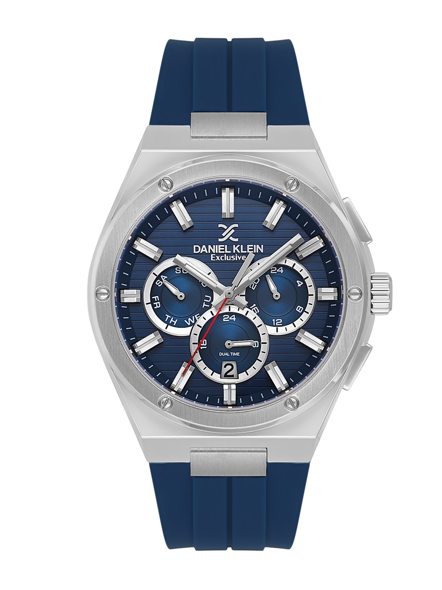 Daniel Klein Men’s Dark Blue Dial Silicone Watch DK.1.14072-3