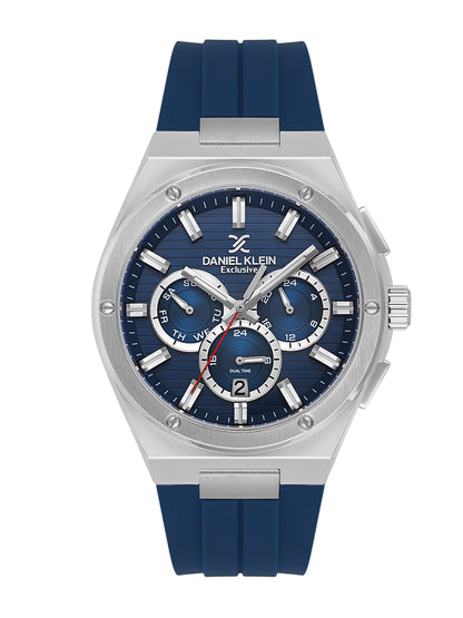 Daniel Klein Men’s Dark Blue Dial Silicone Watch DK.1.14072-3