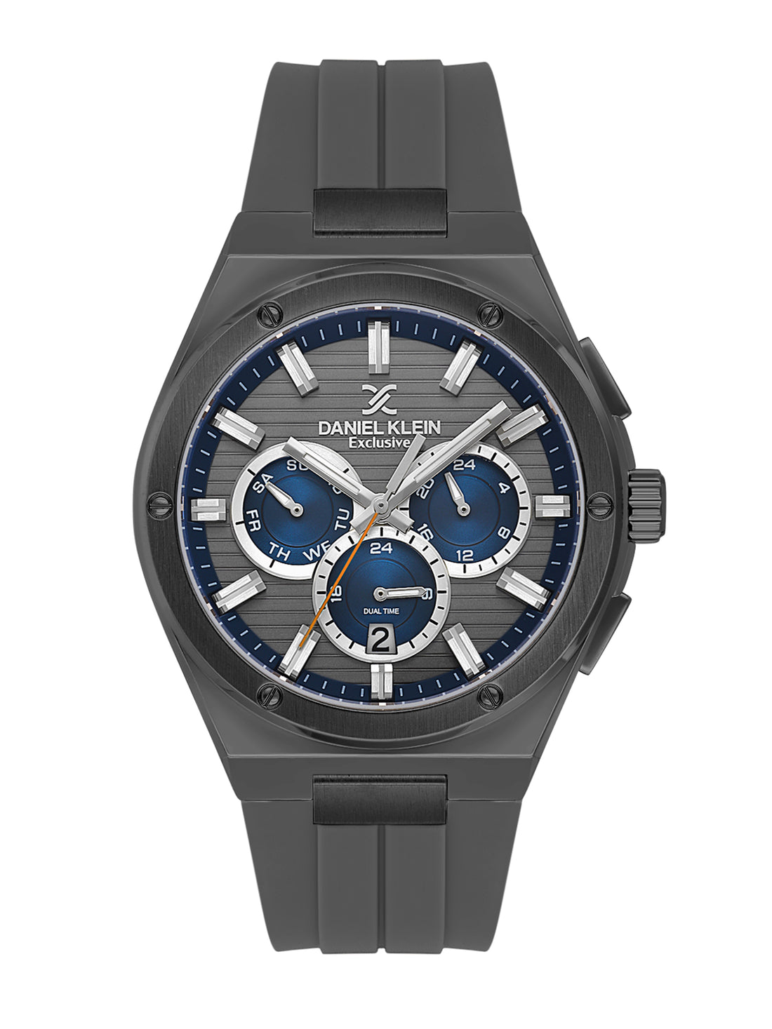 Daniel Klein Men’s Gun Dial Cool Grey Silicone Watch DK.1.14072-5