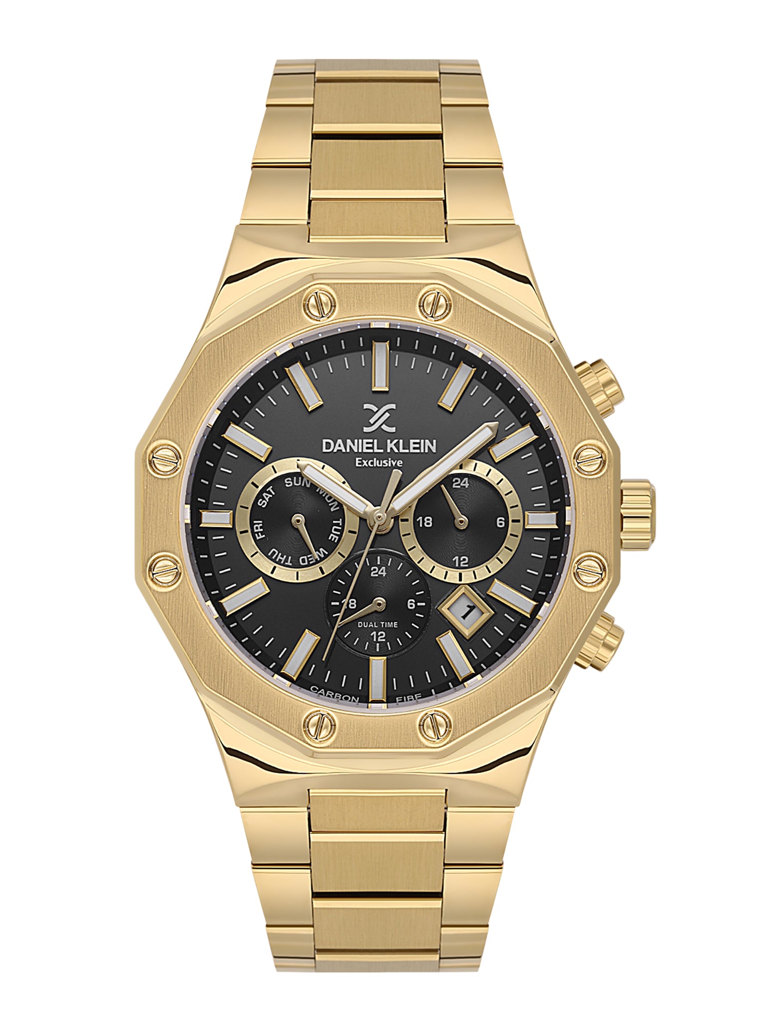 Daniel Klein Men’s Gun Black Dial Stainless Steel Watch DK.1.14074-4