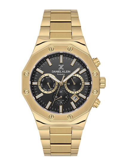 Daniel Klein Men’s Gun Black Dial Stainless Steel Watch DK.1.14074-4
