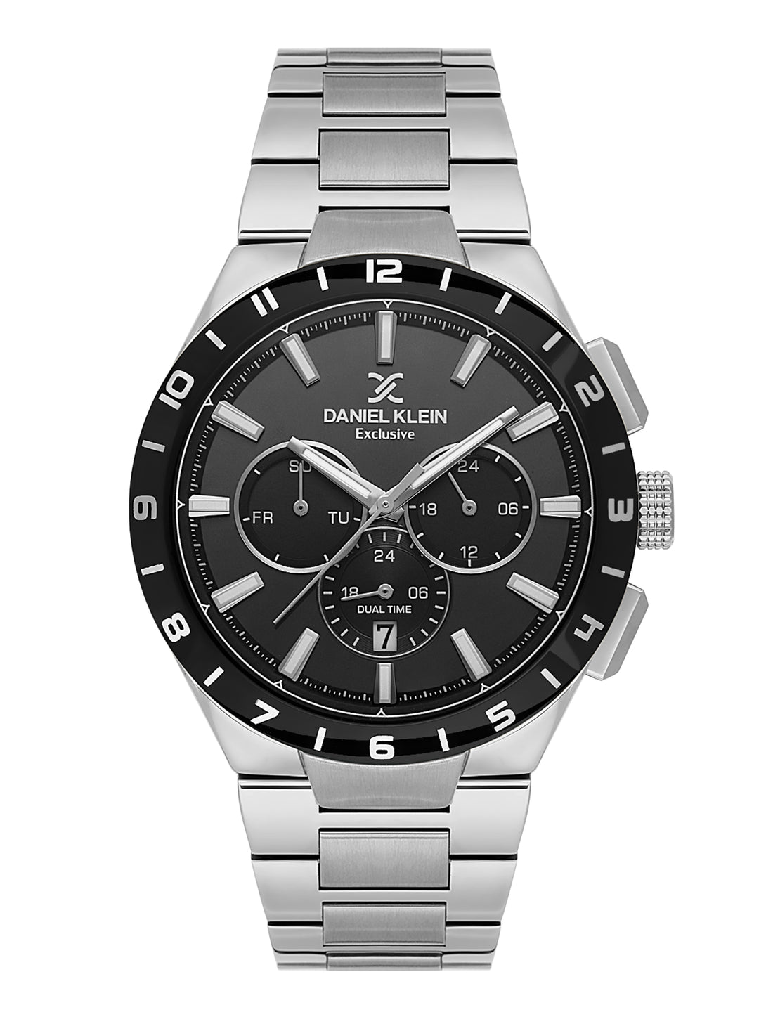 Daniel Klein Men’s Black Dial Stainless Steel Watch DK.1.14079-1