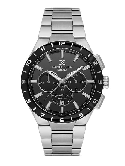 Daniel Klein Men’s Black Dial Stainless Steel Watch DK.1.14079-1