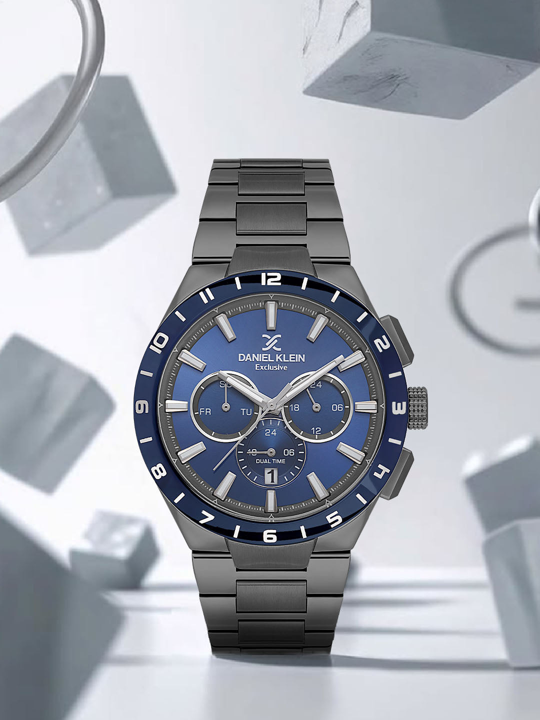 Daniel Klein Men’s Dark Blue Dial Stainless Steel Watch DK.1.14079-4