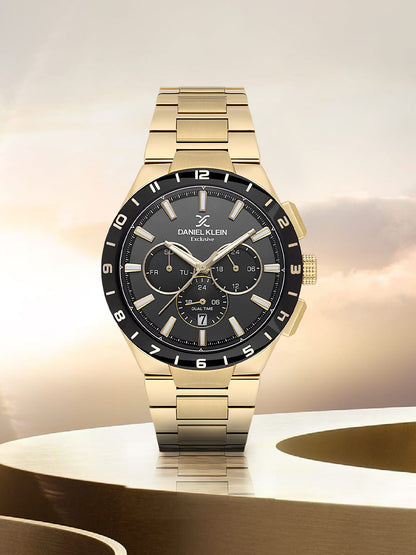 Daniel Klein Men’s Black Dial Stainless Steel Watch DK.1.14079-5