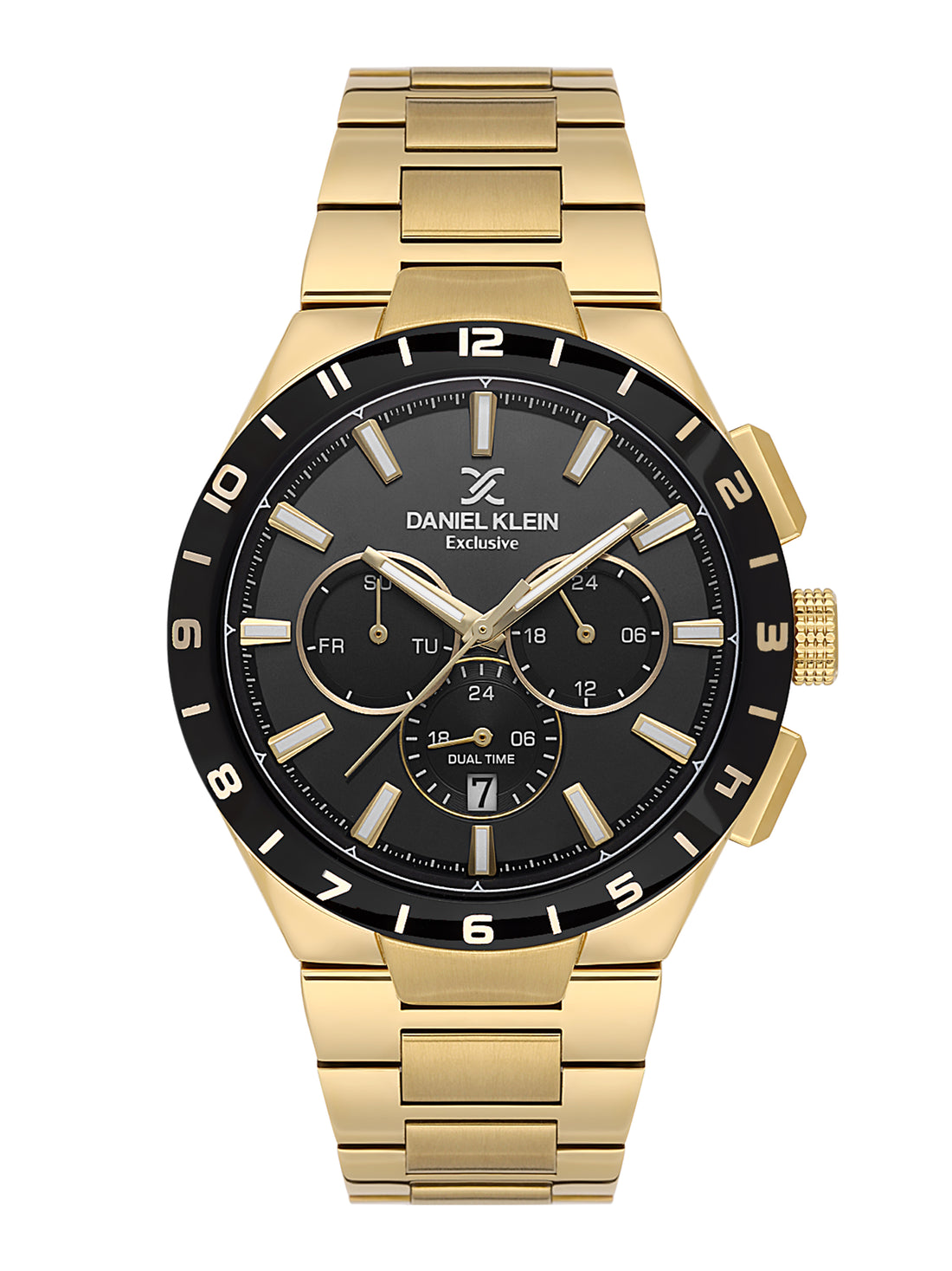 Daniel Klein Men’s Black Dial Stainless Steel Watch DK.1.14079-5