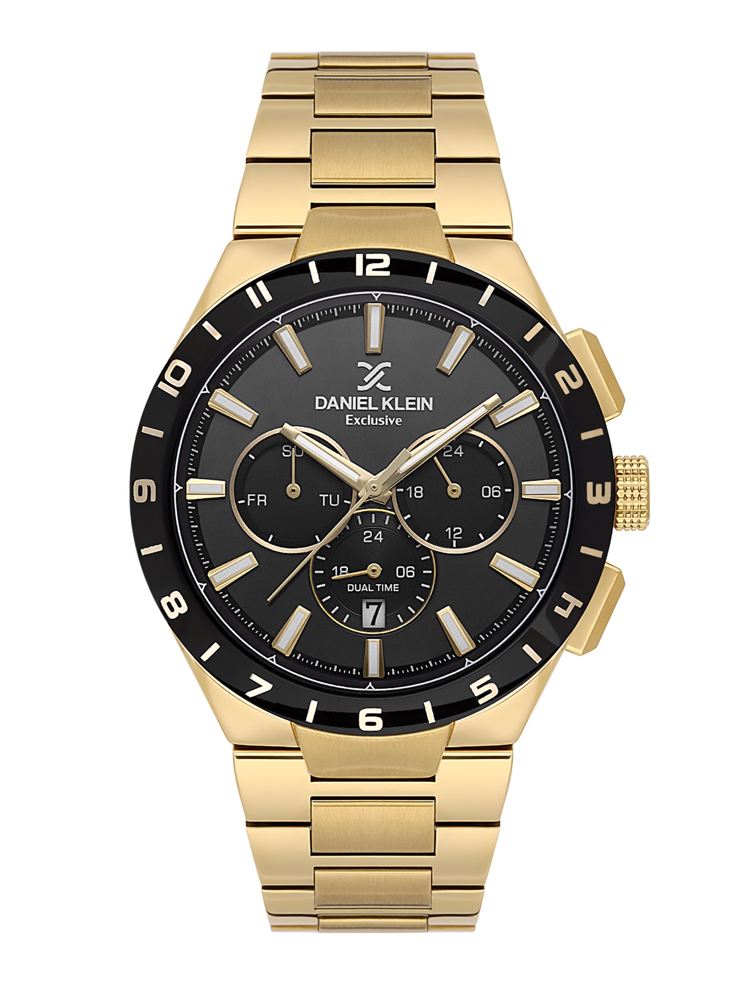 Daniel Klein Men’s Black Dial Stainless Steel Watch DK.1.14079-5