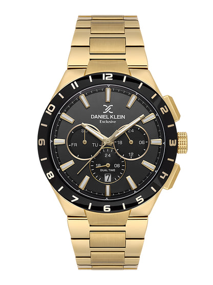 Daniel Klein Men’s Black Dial Stainless Steel Watch DK.1.14079-5