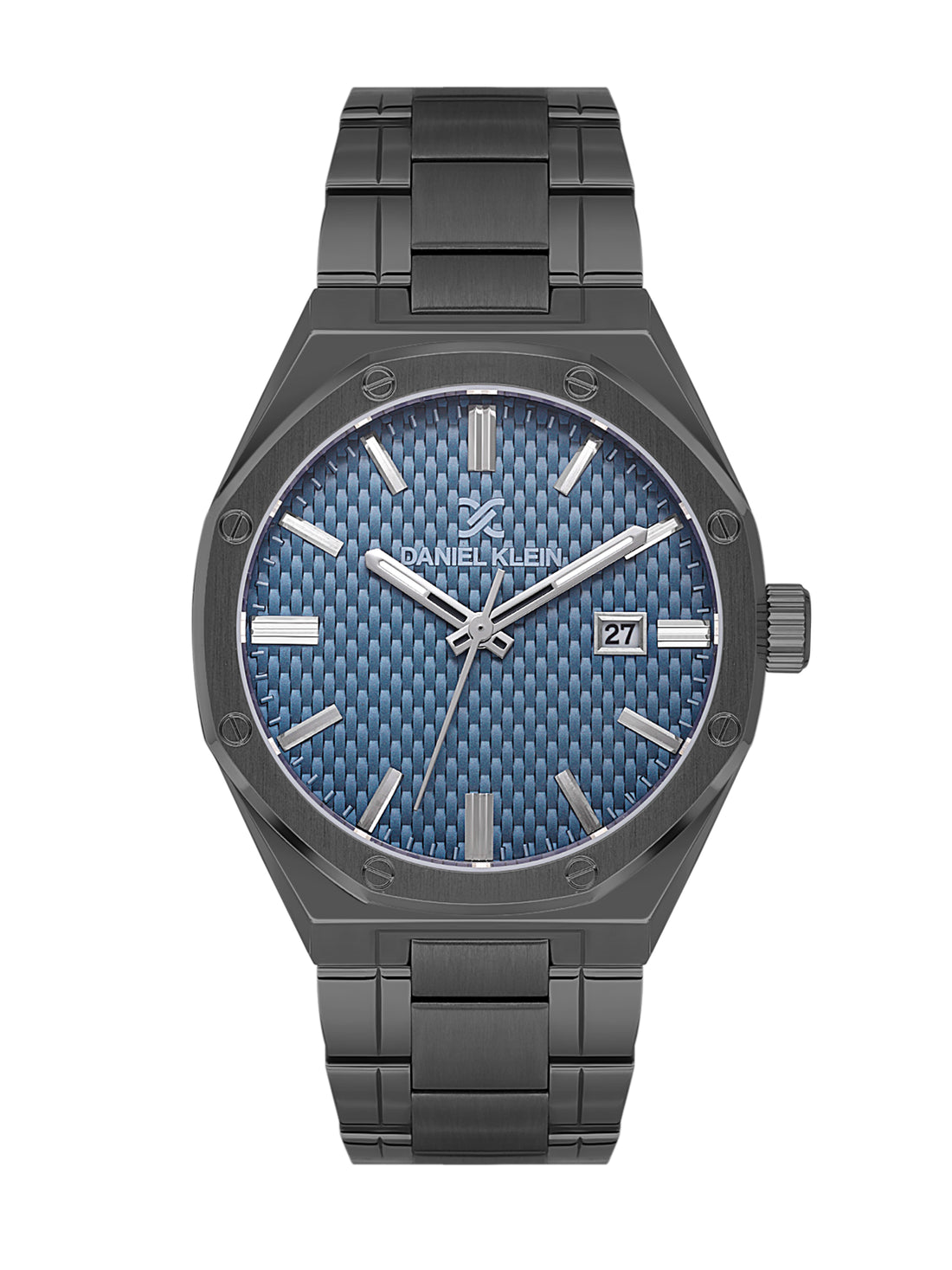 Daniel Klein Men’s Blue Dial Gunmetal Stainless Steel Watch DK.1.14081-5