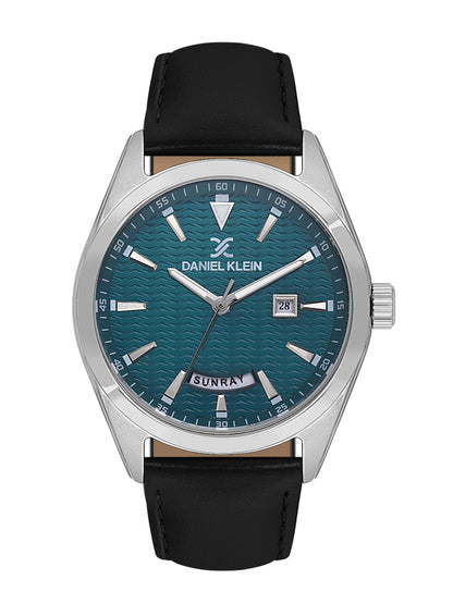 Daniel klein IPS Green Emboss Dial Leather Watch for Men DK.1.14088-2