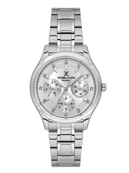 Daniel klein IPS Silver Sunray Brush Dial Watch for Women DK.1.14089-1