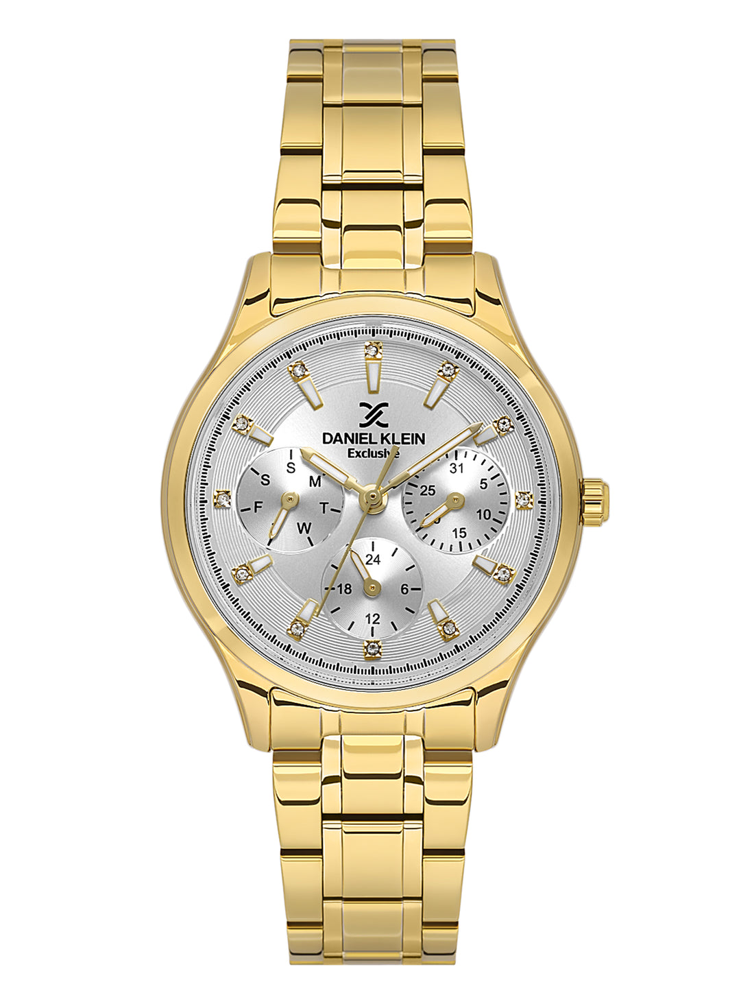 Daniel klein IPG Silver Sunray Brush Dial Watch for Women DK.1.14089-4