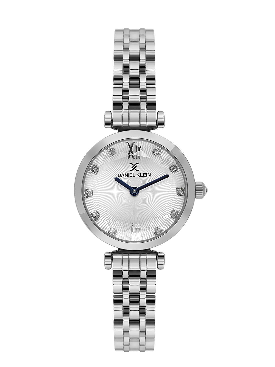 Daniel klein IPS Silver Embossed Dial Stone Watch for Women DK.1.14094-1