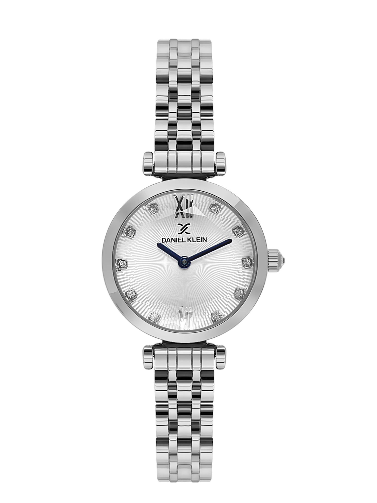 Daniel klein IPS Silver Embossed Dial Stone Watch for Women DK.1.14094-1